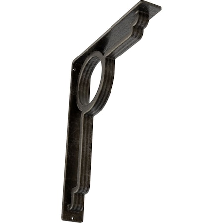 Ekena Millwork Maria Wrought Iron Bracket, (Triple center brace), Antiqued Warm Silver 2"W x 12"D x 15"H BKTM02X12X15TMAAWS
